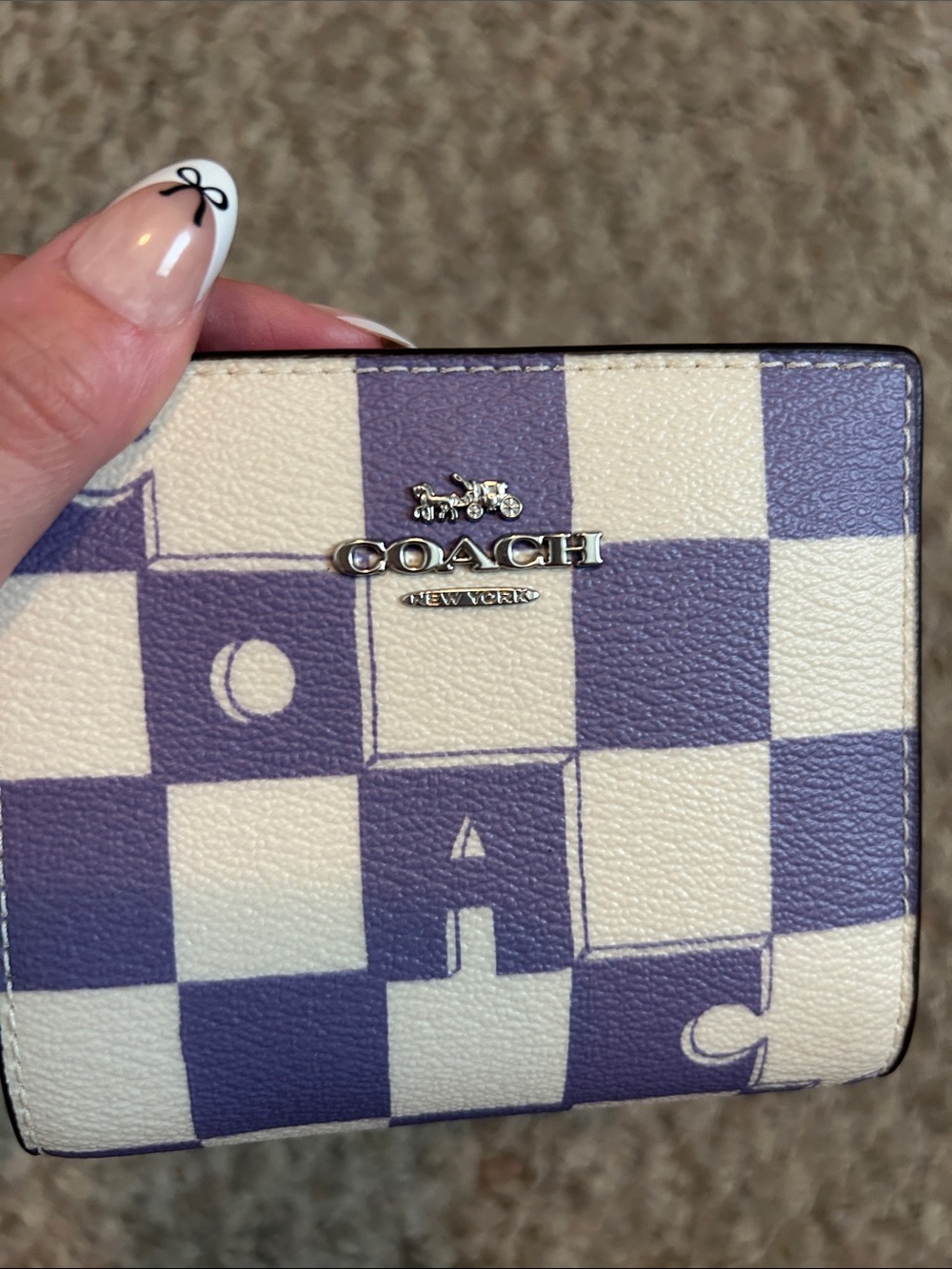 Coach Purple Checkerboard Wallet - Picture 4 of 7